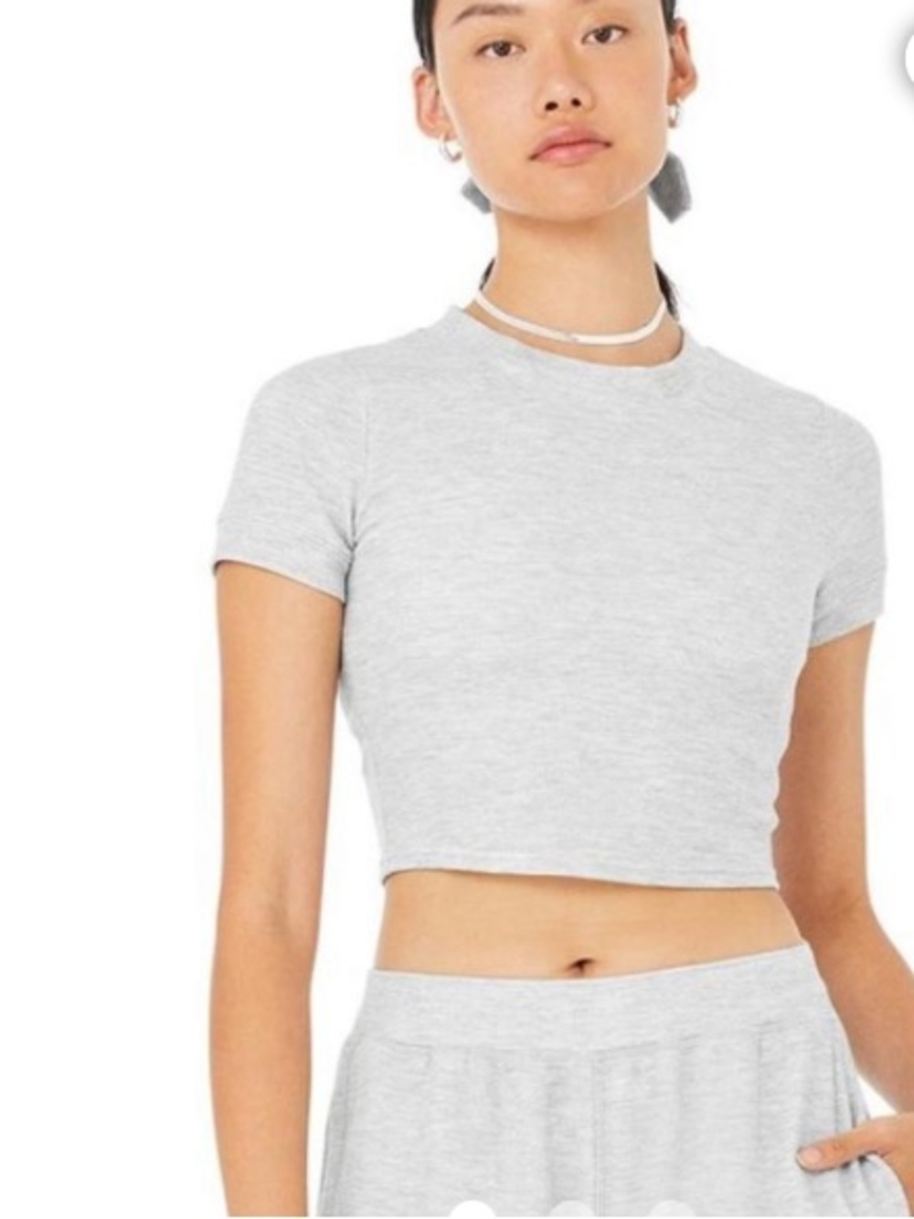Alo Set of two Grey Crop Fitted tops Size XSmall